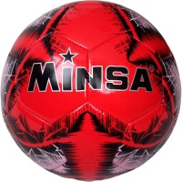 Мяч футбольный "Minsa B5-8901" (красный), PVC 2.7, 345 гр, машинная сшивка E39970/5-8901-1