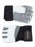 Перчатки для фитнеса с фиксатором мужские кожа белые Q10 - XL