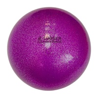 Мяч для художественной гимнастики однотонный, d=15 см (фиолетовый с блестками)