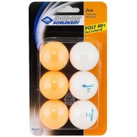 Мячики для настольного тенниса DONIC JADE 40+ 6 штук, белый + оранжевый