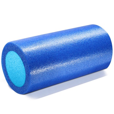 Ролик для йоги полнотелый 2-х цветный (синий/голубой) 31х15см. PEF100-31-X