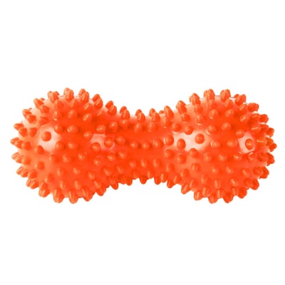 Массажер двойной мячик с шипами (оранжевый) (ПВХ) B32130
